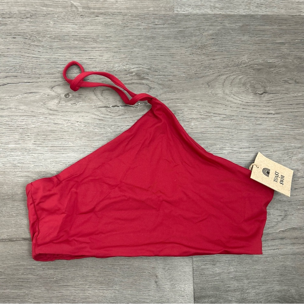 NWT toast swim bikini top‎ red size small apex women’s halter